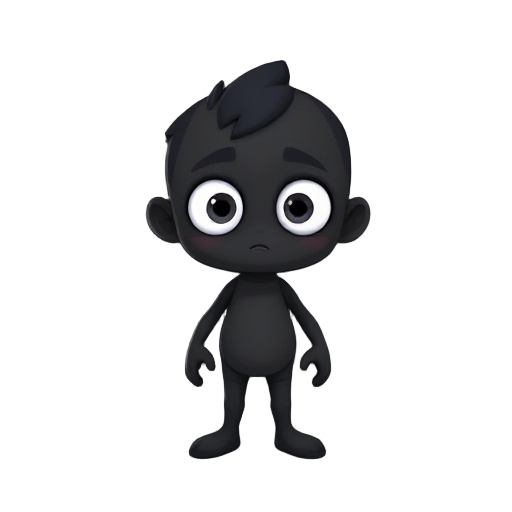 make a black character with wite eyes