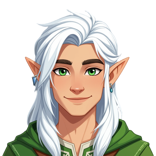 male elf with whit hair