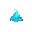 um cubo de slime azul neon e fofinho 