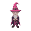 wizard with a realistic look and a pink hat