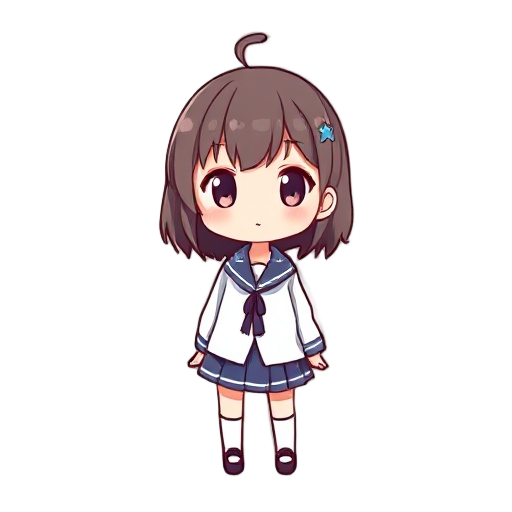 chibi, girl, school uniform