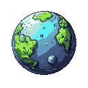 planet of alien or fantasy space cartoon