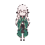 6 pixel tall, chibi, a low quality cute lady in magical robe, celeste graphics, faceless, forest girl, white hair, cute,