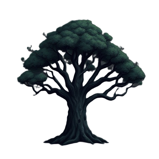 dark horror forest, more tree, from high