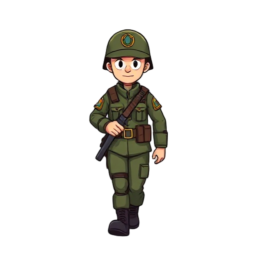 a soldier marching, vector art