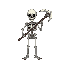 prompt: front facing skeleton holding a halberd