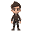 brown hair blue eyes man with a scar