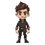 brown hair blue eyes man with a scar