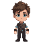 brown hair blue eyes man with a scar