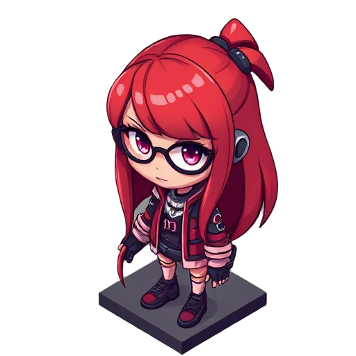 red haired cyberpunk girl