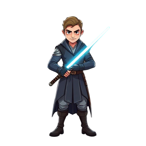 a sword man with light saber