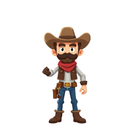 can you generate a cowboy character that is pixelated 
