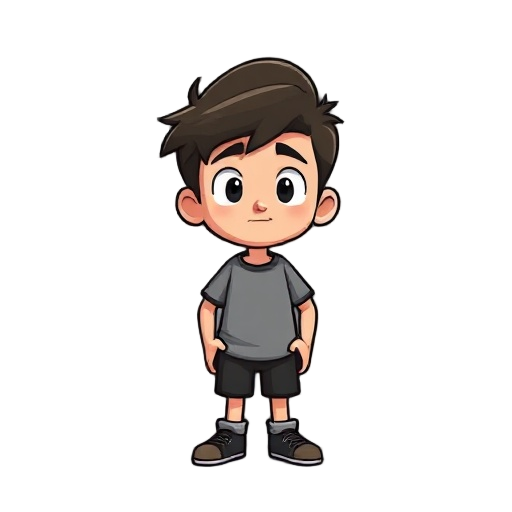 make a 2d character that is simple but detailed please