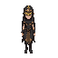 a bronze-masked priestess of the ziggurat, her skin dusted with ash