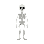 skeleton character rotated 45 degrees towards the screen
