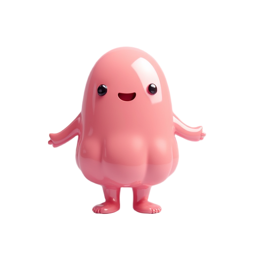 create unique jelly with no legs shaped kids attractive 2d character
