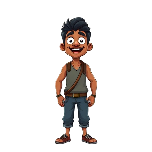 indian guy with excitement in his face, tanned, 