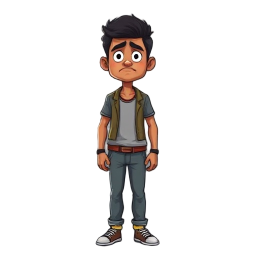 indian guy in anxiety and afraid of sth, tanned