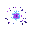 broken glowing glyph exploding into fragments, bright electric blue core with purple rune shards and fading black aura