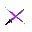 x-shaped sword slash made of shadow energy, jagged and sharp with glowing purple and electric blue trails, black core, high contrast, dynamic motion lines