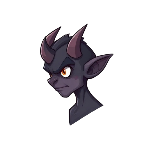 a demon facing sideways 