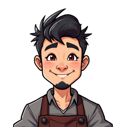 a scruffy but passionate taiwanese man in his mid-30s, formerly a video game engineer, now turned into a quirky chef running a rabbit meat specialty restaurant.