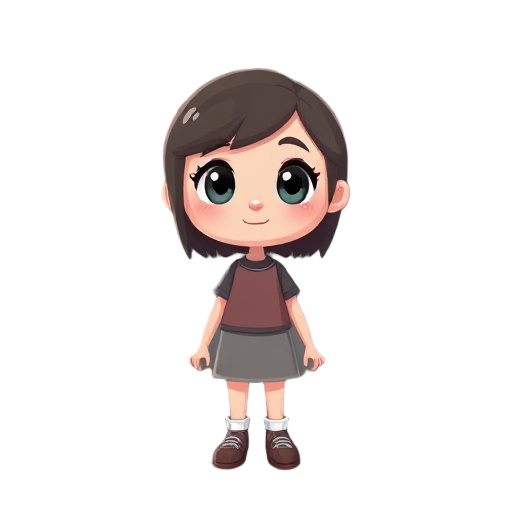 lettle girl with circel head and the body is square 