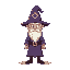 pixel art character animation sprite sheet of a wizard 