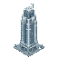 a cyberpunk business tower for simulation city builder game