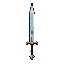 create a highly detailed 2d pixel art sword designed for a medieval fantasy game inventory. the sword should have a shiny, sharp steel blade