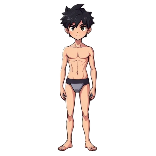 hot-boy-black hair-without shirt-no pants-full body- with underwear 