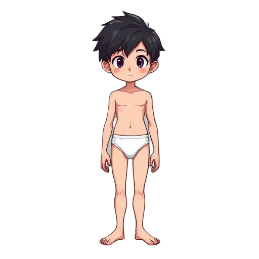 hot-boy-black hair-without shirt-no pants-full body- with underwear- milk