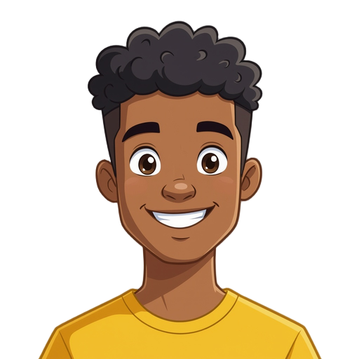 a white blacky man with short curly hair and wearing yellow t-shirt 