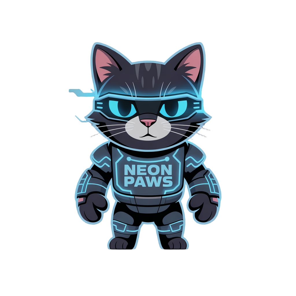 cat cyberpunk warrior