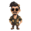 gangster 1980's slick hair hawaiian polo