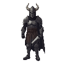 full body view knight, realistic proprtions adult body, horned helmet, dark souls, retro dark fantasy, facing camera, realistic proprtions