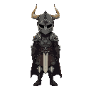 full body view knight, realistic proportions adult body, adult body not chibi, horned helmet, dark souls, retro dark fantasy, facing camera, realistic proprtions
