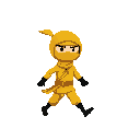 create a walking yellow ninja.