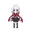 a girl with white hair and a red cape