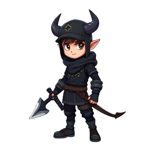 young slav demonslayer in sport black costume and cap