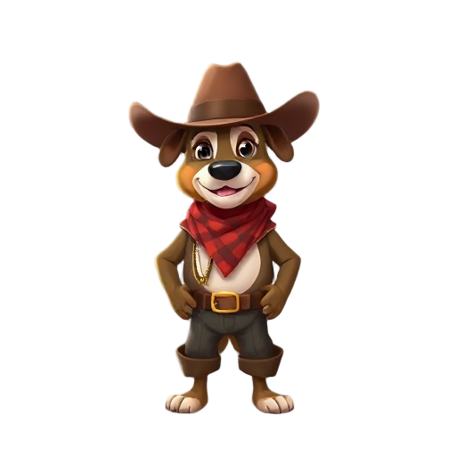 dog dressed up as a cowboy