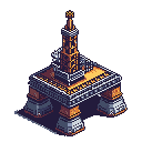 futuristic industrial machine like oil rig, front view