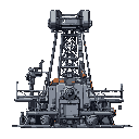 futuristic industrial machine like oil rig, front view