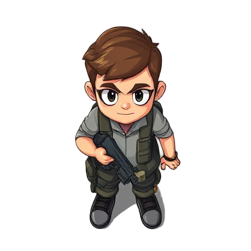 game top down sprite  boy armed civilian
