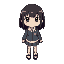 generate a pixel art about osaka (azumanga daioh's character) its for bullethell game