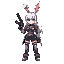 girl with bunny ears and white hair in an techno armor and a gun