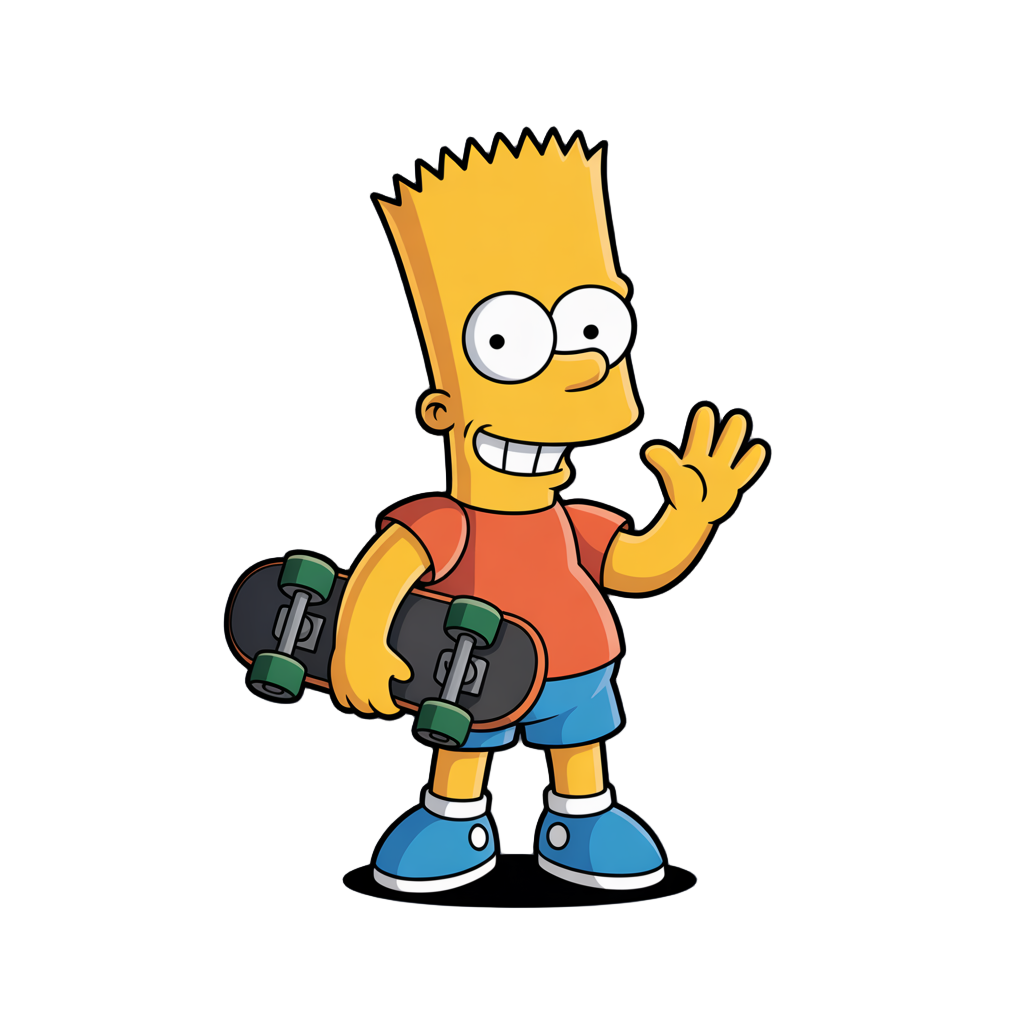 generate an idle and run and jump etc.. for the character bart simpson