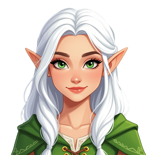 female elf with white hair