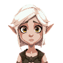 female elf with white hair looking confused