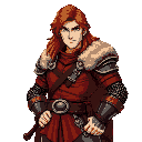 a heroic portrait of simon belmont, the legendary vampire hunter from castlevania. he stands with confidence, holding a leather whip coiled at his side, wearing ornate 15th-century armor with chainmail, red leather tunic, and a fur-lined cloak. his long, 